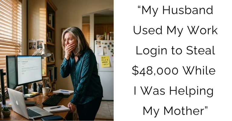 “My Husband Used My Work Login to Steal $48,000 — While I Was Helping My Mother”