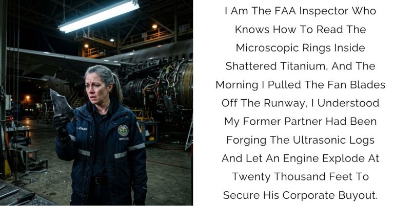 I Am The FAA Inspector Who Knows How To Read The Microscopic Rings Inside Shattered Titanium, And The Morning I Pulled The Fan Blades Off The Runway, I Understood My Former Partner Had Been Forging The Ultrasonic Logs—And Let An Engine Explode At Twenty Thousand Feet To Secure His Corporate Buyout.