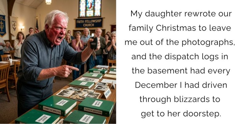 My daughter rewrote our family Christmas to leave me out of the photographs, and the dispatch logs in the basement had every December I had driven through blizzards to get to her doorstep.