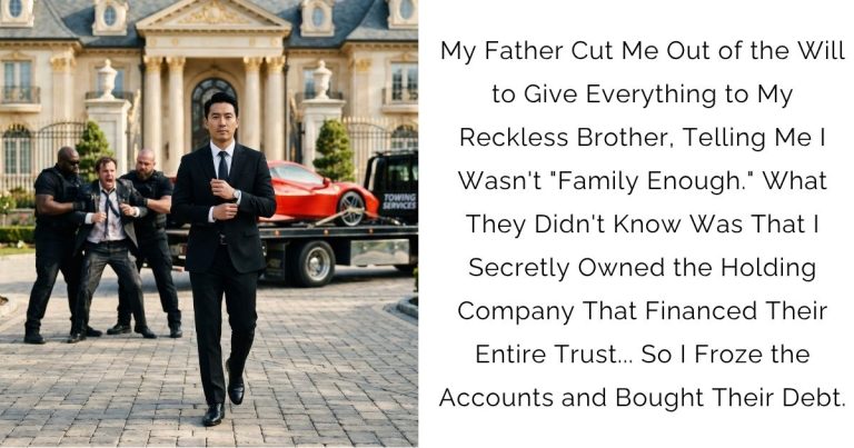 My Father Cut Me Out of the Will to Give Everything to My Reckless Brother, Telling Me I Wasn’t “Family Enough.” What They Didn’t Know Was That I Secretly Owned the Holding Company That Financed Their Entire Trust… So I Froze the Accounts and Bought Their Debt.