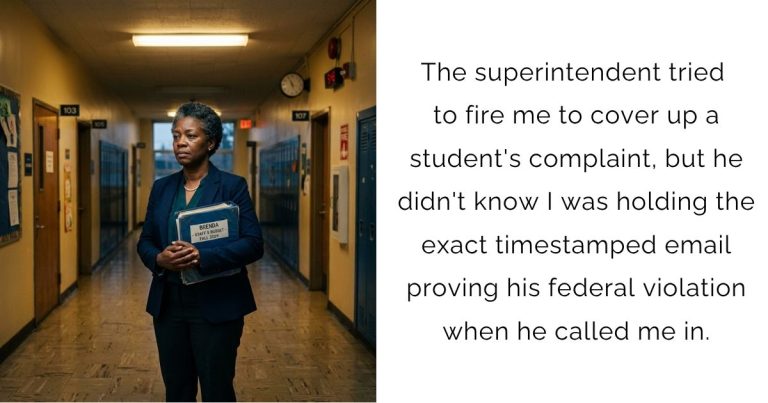The superintendent tried to fire me to cover up a student’s complaint, but he didn’t know I was holding the exact timestamped email proving his federal violation when he called me in.