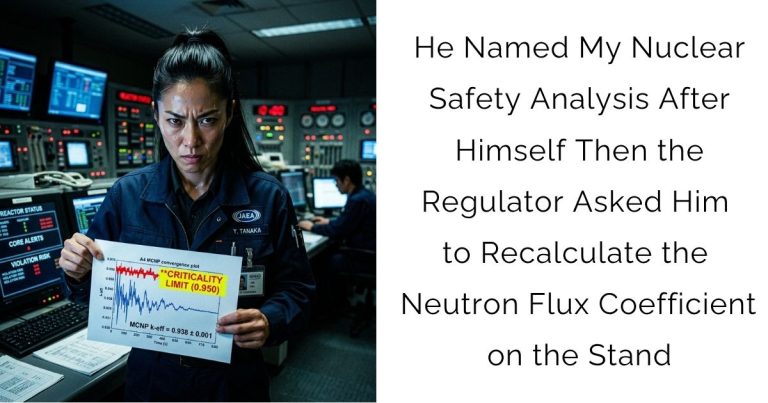 He Named My Nuclear Safety Analysis After Himself — Then the Regulator Asked Him to Recalculate the Neutron Flux Coefficient on the Stand