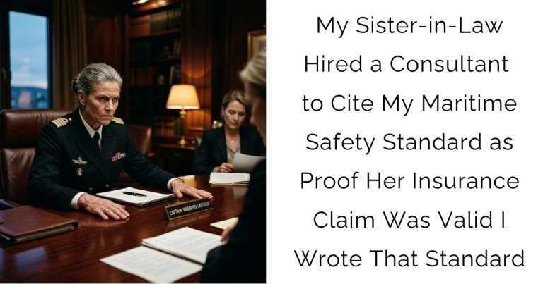 My Sister-in-Law Hired a Consultant to Cite My Maritime Safety Standard as Proof Her Insurance Claim Was Valid — I Wrote That Standard