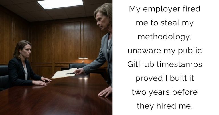 My employer fired me to steal my methodology, unaware my public GitHub timestamps proved I built it two years before they hired me.