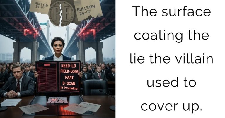The surface coating the lie the villain used to cover up.