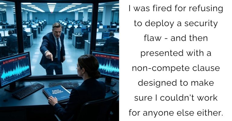 I was fired for refusing to deploy a security flaw – and then presented with a non-compete clause designed to make sure I couldn’t work for anyone else either.