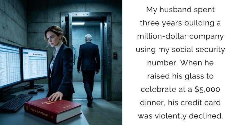 My husband spent three years building a million-dollar company using my social security number. When he raised his glass to celebrate at a $5,000 dinner, his credit card was violently declined.