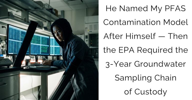 He Named My PFAS Contamination Model After Himself Then the EPA Required the 3-Year Groundwater Sampling Chain of Custody
