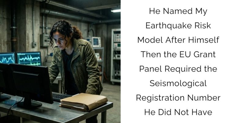He Named My Earthquake Risk Model After Himself Then the EU Grant Panel Required the Seismological Registration Number He Did Not Have