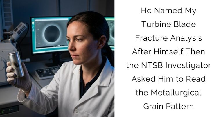 He Named My Turbine Blade Fracture Analysis After Himself Then the NTSB Investigator Asked Him to Read the Metallurgical Grain Pattern