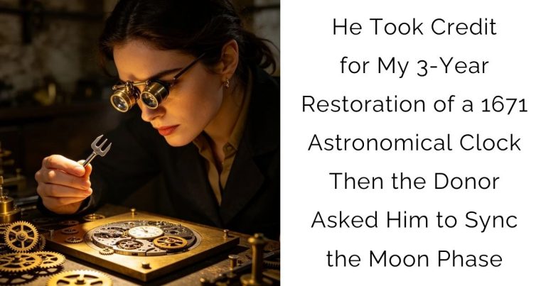 He Took Credit for My 3-Year Restoration of a 1671 Astronomical Clock Then the Donor Asked Him to Sync the Moon Phase