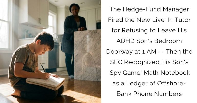 The Hedge-Fund Manager Fired the New Live-In Tutor for Refusing to Leave His ADHD Son’s Bedroom Doorway at 1 AM — Then the SEC Recognized His Son’s ‘Spy Game’ Math Notebook as a Ledger of Offshore-Bank Phone Numbers