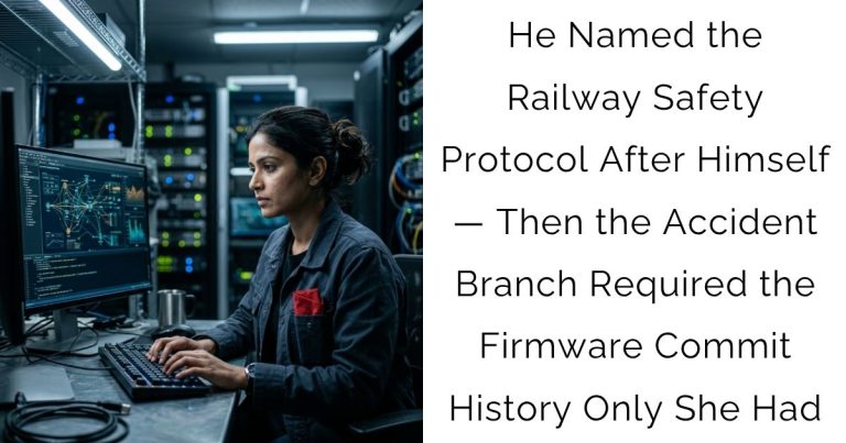 He Named the Railway Safety Protocol After Himself — Then the Accident Branch Required the Firmware Commit History Only She Had