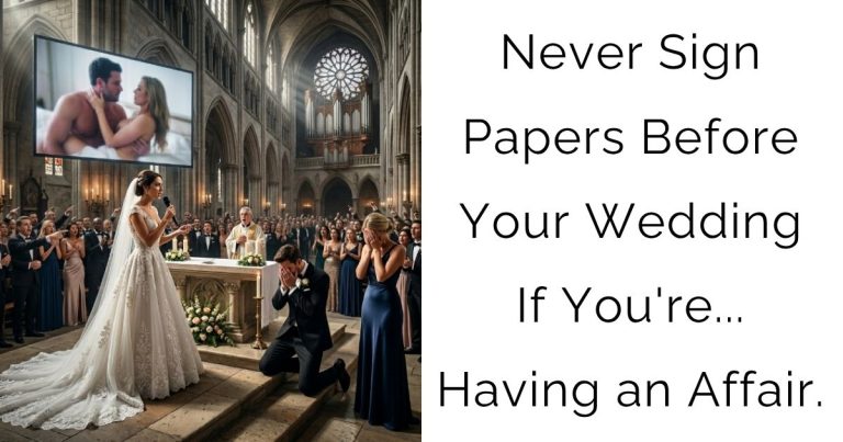 Never Sign Papers Before Your Wedding If You’re… Having an Affair.