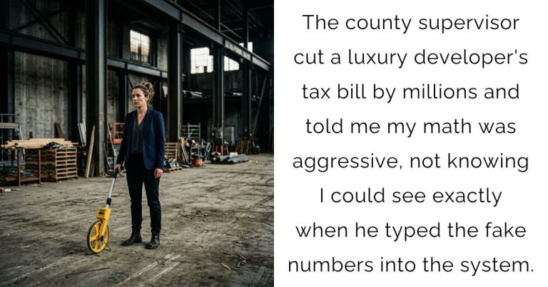 The county supervisor cut a luxury developer’s tax bill by millions and told me my math was aggressive, not knowing I could see exactly when he typed the fake numbers into the system.