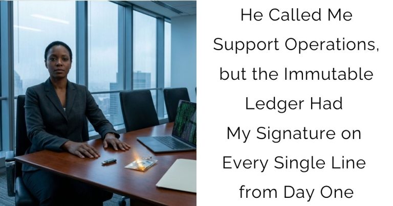 He Called Me Support Operations, but the Immutable Ledger Had My Signature on Every Single Line from Day One