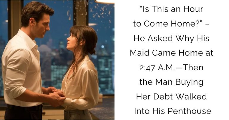 “Is This an Hour to Come Home?” – He Asked Why His Maid Came Home at 2:47 A.M.—Then the Man Buying Her Debt Walked Into His Penthouse