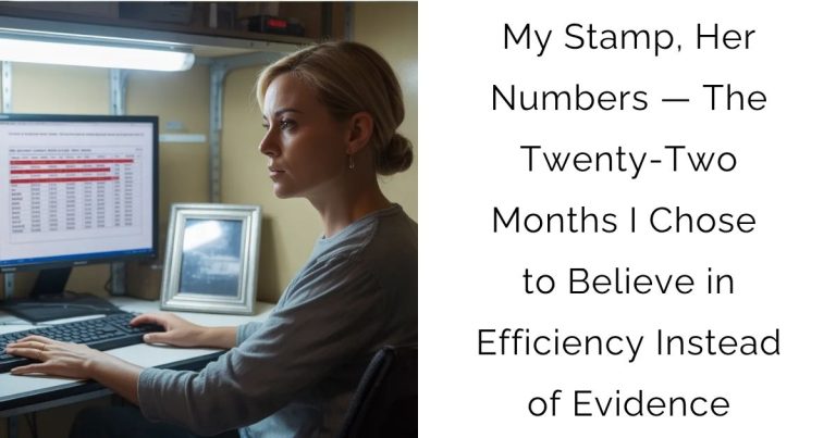My Stamp, Her Numbers — The Twenty-Two Months I Chose to Believe in Efficiency Instead of Evidence