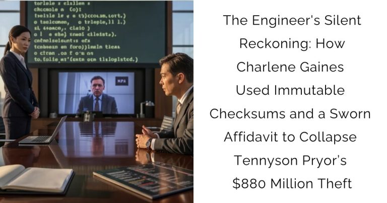 The Engineer’s Silent Reckoning: How Charlene Gaines Used Immutable Checksums and a Sworn Affidavit to Collapse Tennyson Pryor’s $880 Million Theft