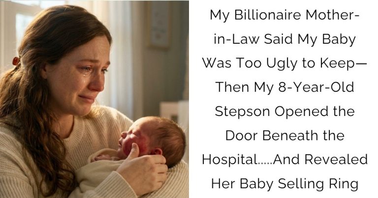 My Billionaire Mother-in-Law Said My Baby Was Too Ugly to Keep—Then My 8-Year-Old Stepson Opened the Door Beneath the Hospital…..And Revealed  Her Baby Selling Ring