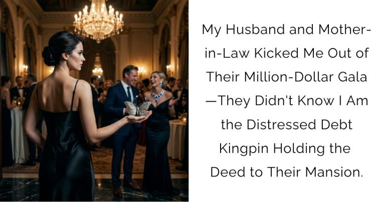 My Husband and Mother-in-Law Kicked Me Out of Their Million-Dollar Gala—They Didn’t Know I Am the Distressed Debt Kingpin Holding the Deed to Their Mansion.