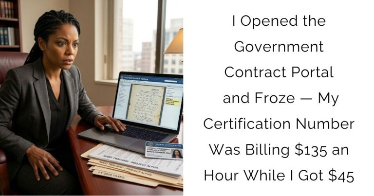 I Opened the Government Contract Portal and Froze — My Certification Number Was Billing $135 an Hour While I Got $45