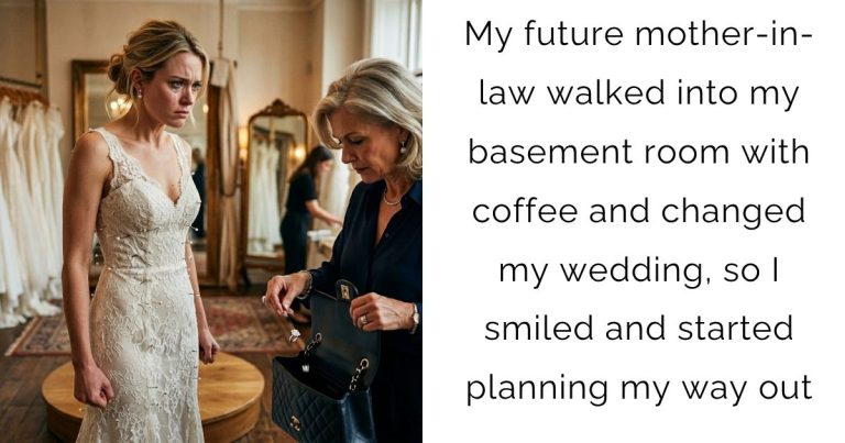 My future mother-in-law walked into my basement room with coffee and changed my wedding, so I smiled and started planning my way out