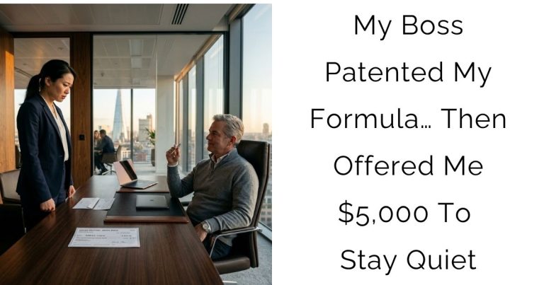 My Boss Patented My Formula… Then Offered Me $5,000 To Stay Quiet