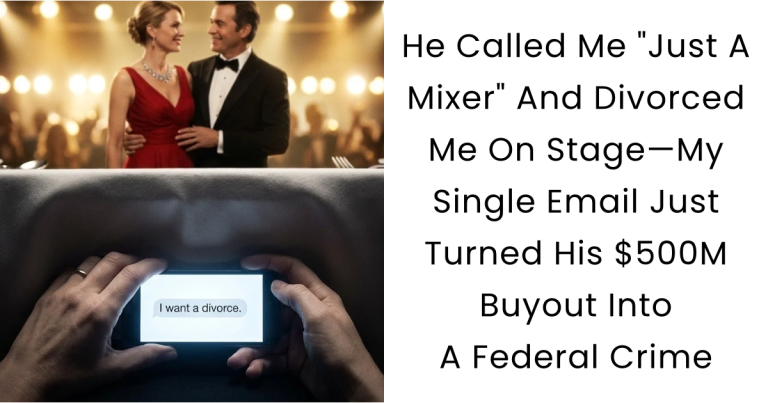 He Called Me “Just A Mixer” And Divorced Me On Stage—My Single Email Just Turned His $500M Buyout Into A Federal Crime