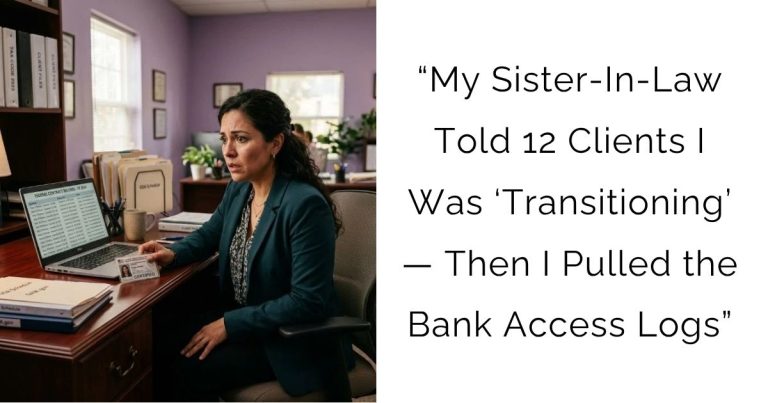 “My Sister-In-Law Told 12 Clients I Was ‘Transitioning’ — Then I Pulled the Bank Access Logs”