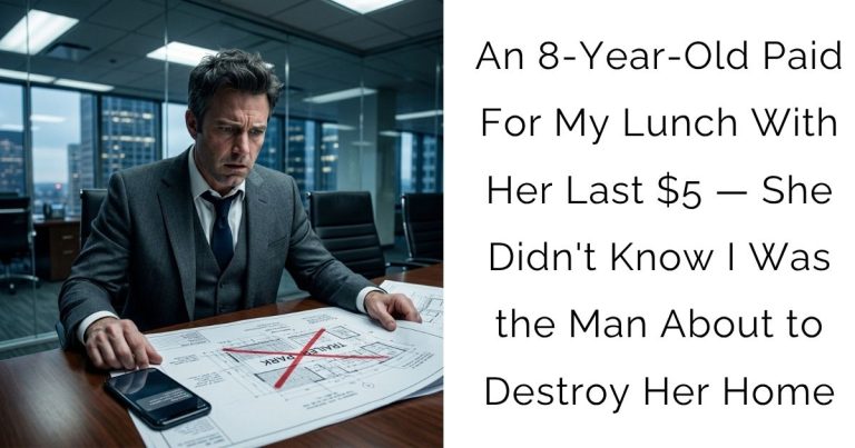 An 8-Year-Old Paid For My Lunch With Her Last $5 — She Didn’t Know I Was the Man About to Destroy Her Home