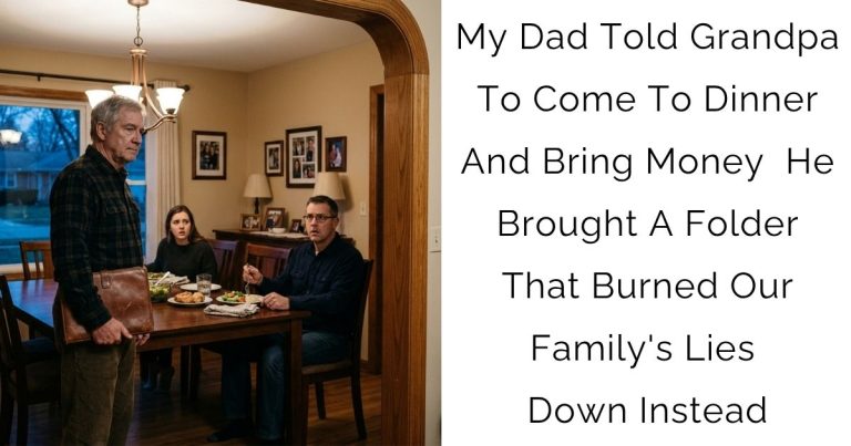 My Dad Told Grandpa To Come To Dinner And Bring Money — He Brought A Folder That Burned Our Family’s Lies Down Instead