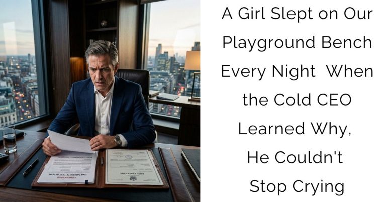 A Girl Slept on Our Playground Bench Every Night — When the Cold CEO Learned Why, He Couldn’t Stop Crying