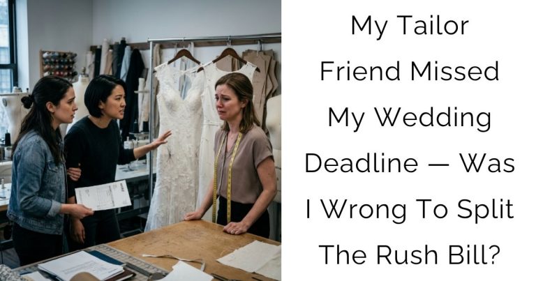 My Tailor Friend Missed My Wedding Deadline — Was I Wrong To Split The Rush Bill?