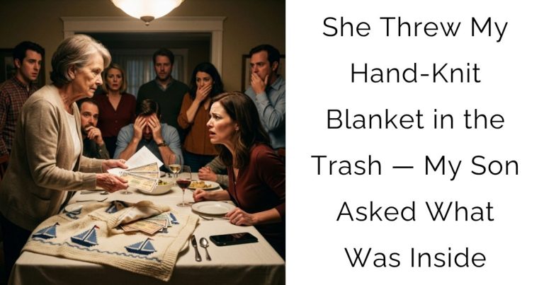 She Threw My Hand-Knit Blanket in the Trash — My Son Asked What Was Inside