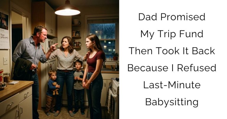 Dad Promised My Trip Fund — Then Took It Back Because I Refused Last-Minute Babysitting