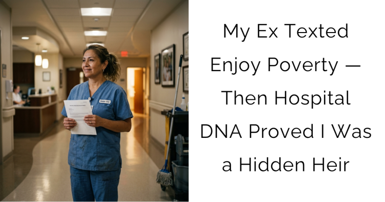 My Ex Texted Enjoy Poverty — Then Hospital DNA Proved I Was a Hidden Heir