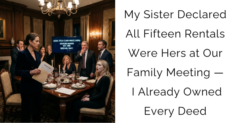 My Sister Declared All Fifteen Rentals Were Hers at Our Family Meeting — I Already Owned Every Deed