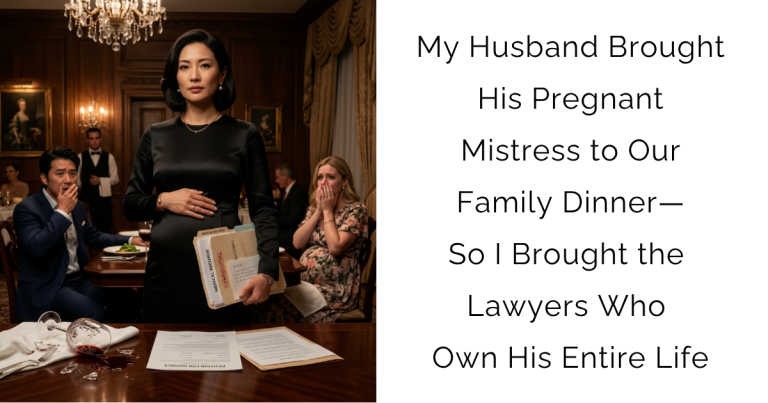 My Husband Brought His Pregnant Mistress to Our Family Dinner—So I Brought the Lawyers Who Own His Entire Life