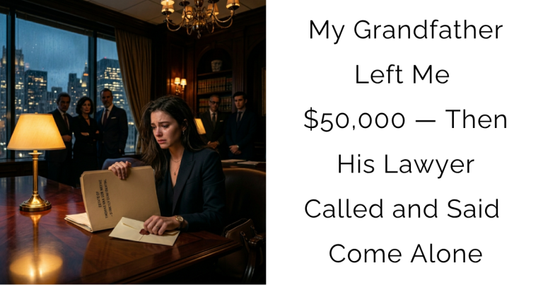My Grandfather Left Me $50,000 — Then His Lawyer Called and Said Come Alone