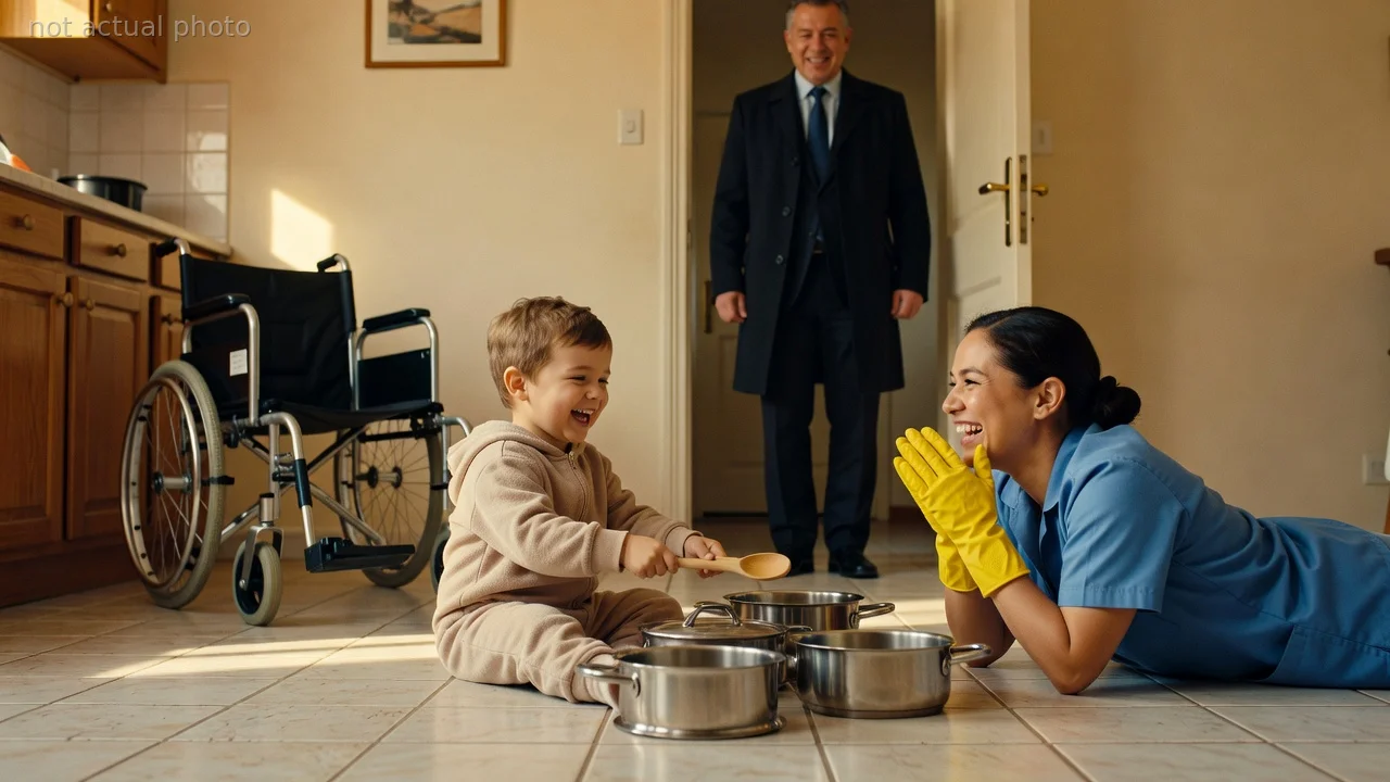 After the Accident That Killed My Wife and Left My Little Boy Unable to Walk, I Hid Cameras All Over My House Because I Could No Longer Bear to Be in the Same Room as My Own Son — and Then One Afternoon, in the Middle of a Board Meeting, I Opened the App and Saw the New Housekeeper Lying Flat on the Kitchen Floor Beside Him, and What She Was Doing Made Me Walk Out and Drive Straight Home