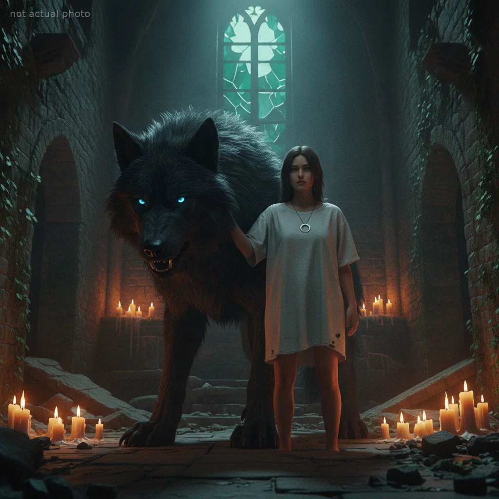 I chased a black wolf into the ruined courtyard of the castle where I worked, only to find a man waiting for me in the shadows.