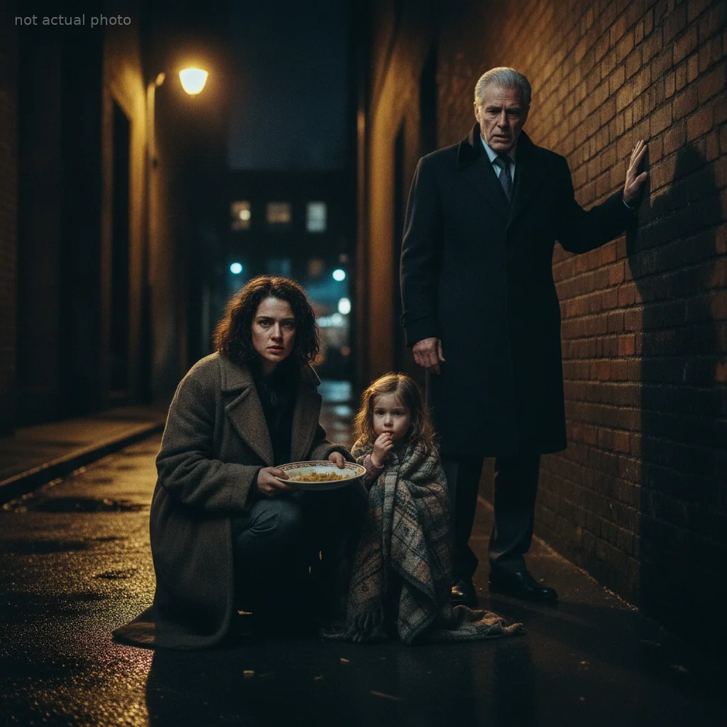 I swallowed my pride to beg a billionaire for his half-eaten dinner. I just wanted to feed my starving daughter. I never expected him to follow us into the alleyway.