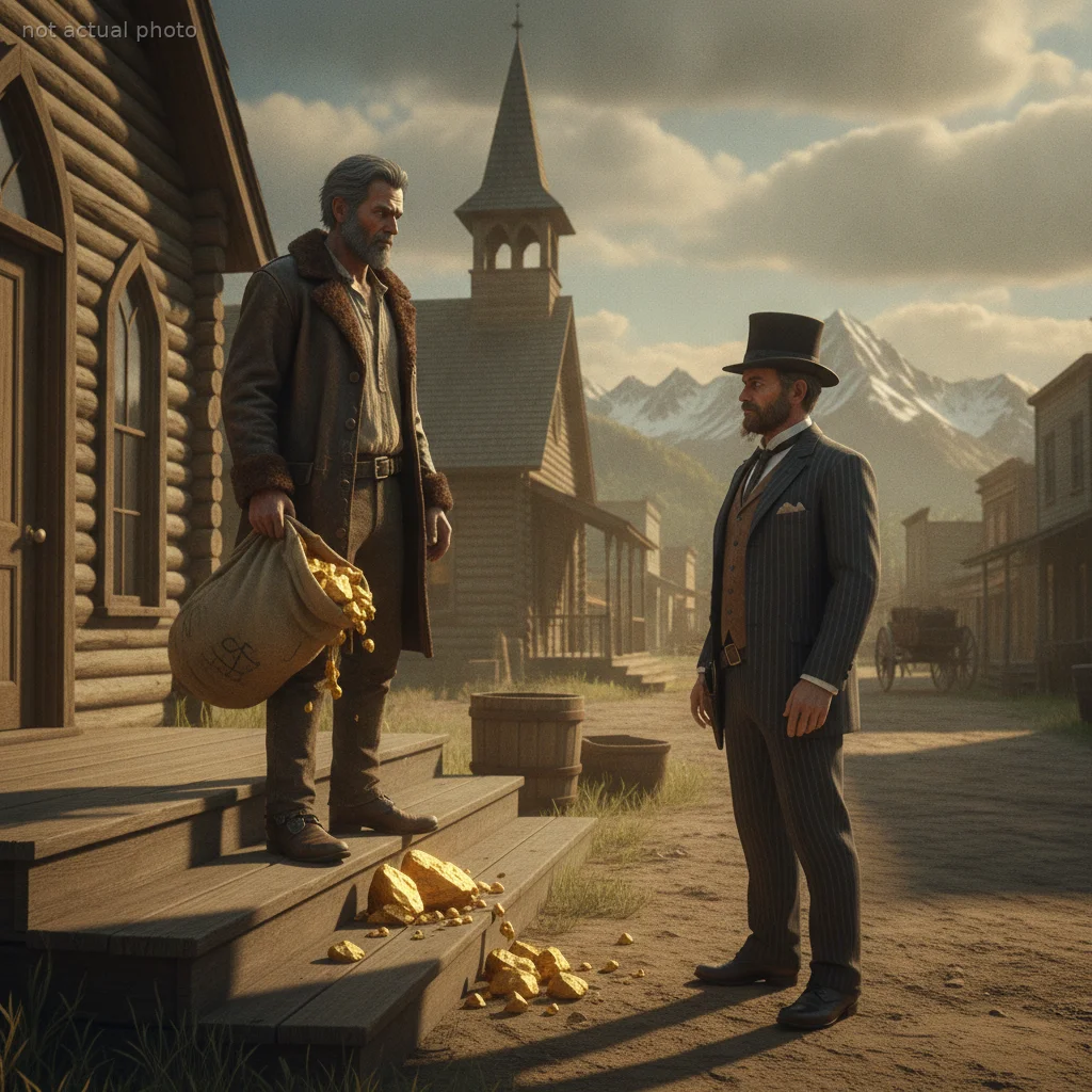 My Mother Told Me To Accept The Cruel Town Banker’s Proposal — Then A Mountain Stranger Dropped Raw Gold On The Church Steps.