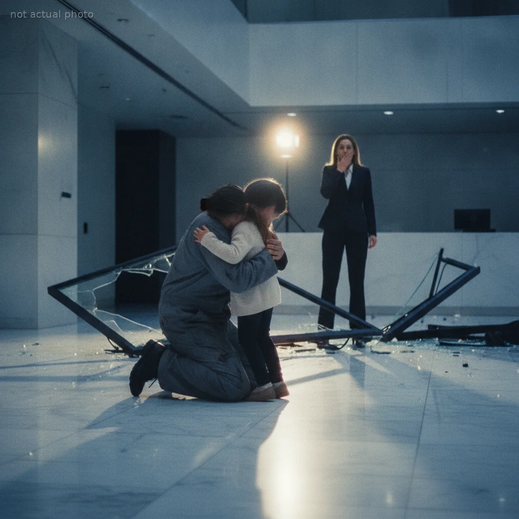 I caught her seven-year-old daughter from cracking her head on the marble floor. Instead of thanking me, the CEO humiliated me in front of her entire board of directors. A few hours later, a 140-pound steel display frame started to fall directly toward the little girl.
