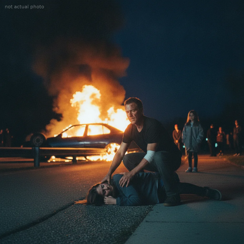 I Pulled a Stranger From a Burning Car and Walked Away — Six Hours Later, Six Black SUVs Found My House