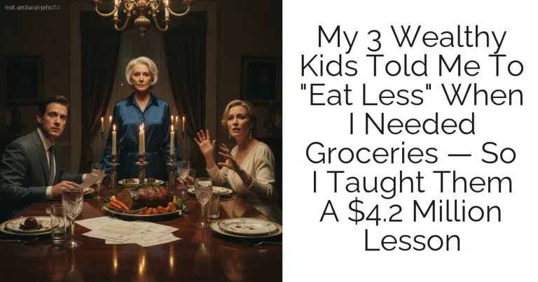 My 3 Wealthy Kids Told Me To "Eat Less" When I Needed Groceries — So I Taught Them A $4.2 Million Lesson