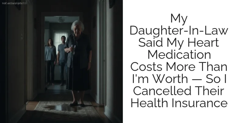 My Daughter-In-Law Said My Heart Medication Costs More Than I'm Worth — So I Cancelled Their Health Insurance