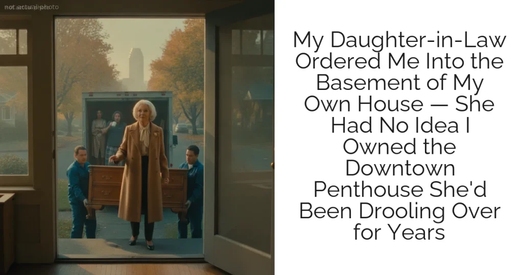 My Daughter-in-Law Ordered Me Into the Basement of My Own House — She Had No Idea I Owned the Downtown Penthouse She'd Been Drooling Over for Years
