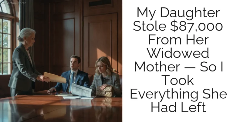 My Daughter Stole $87,000 From Her Widowed Mother — So I Took Everything She Had Left